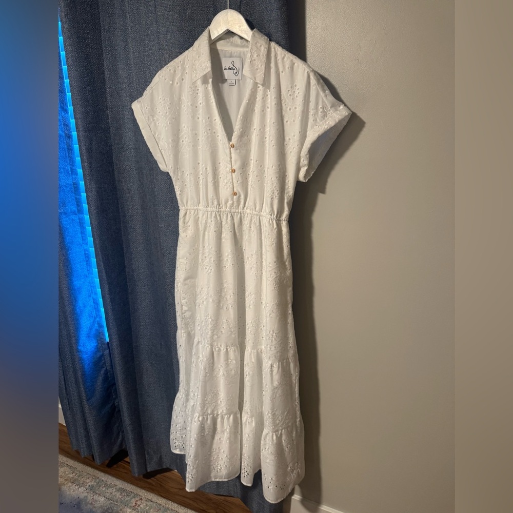 Sam Edelman White Eyelet Midi Dress